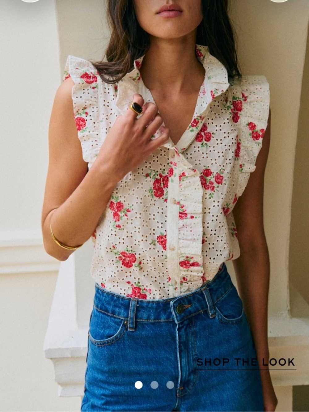 Sezane Caro shirt in rose print